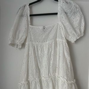 H&M *never worn* white dress w cutouts size Small